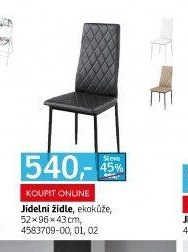 Jídelní židle, ekokůže, 52x96x43 cm