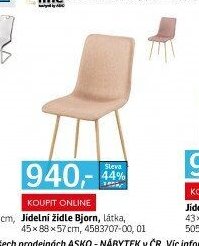 Jídelní židle Bjorn, látka, 45×88×57 cm, 4583707-00, 01