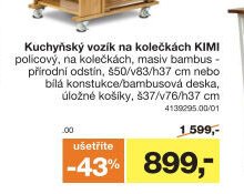 Kuchyňský vozík na kolečkách KIMI