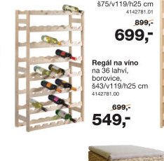 Regál na víno na 36 lahví