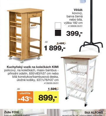 Kuchyňský vozík na kolečkách KIMI
