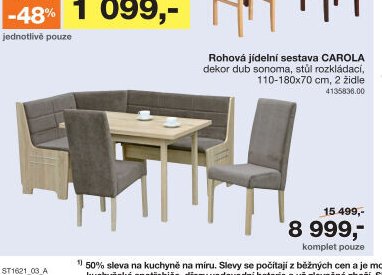 Rohová jídelní sestava CAROLA