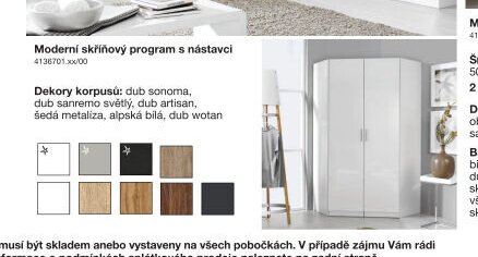Moderní skříňový program s nástavci