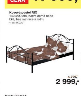 Kovová postel RIO
