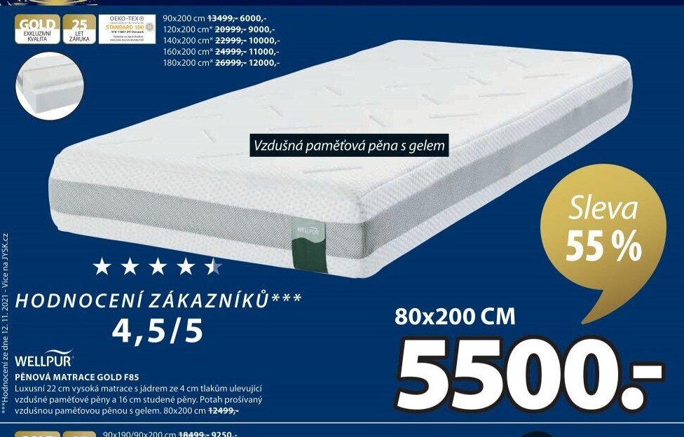 Pěnová matrace GOLD F85