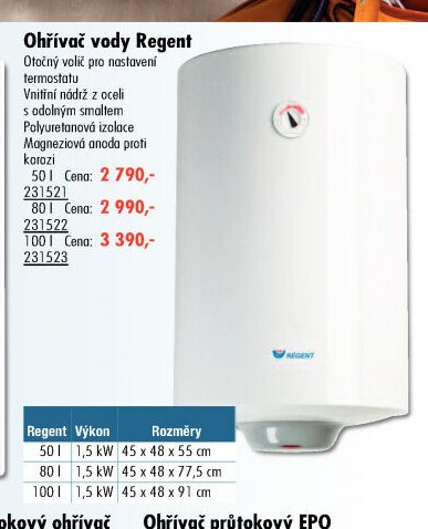 Ohřívač vody Regent