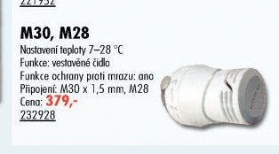 Termostatická hlavice M30, M28