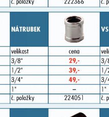 Pochromované fitinky - Nátrubek