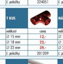 Rozvody měď - T kus