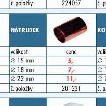Rozvody měď - Nátrubek