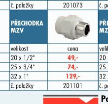 Rozvody PPR - Přechodka MZV
