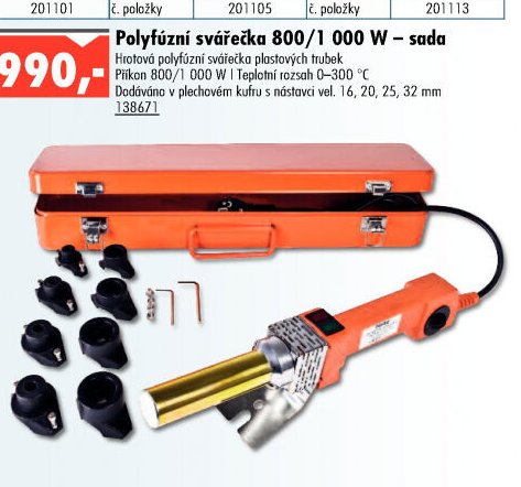 Polyfúzní svářečka 800/1 000 W - sada