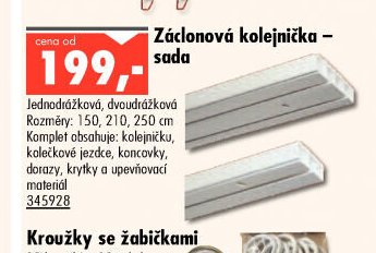 Záclonová kolejnička sada