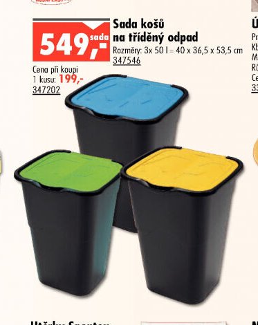 Sada košů na tříděný odpad