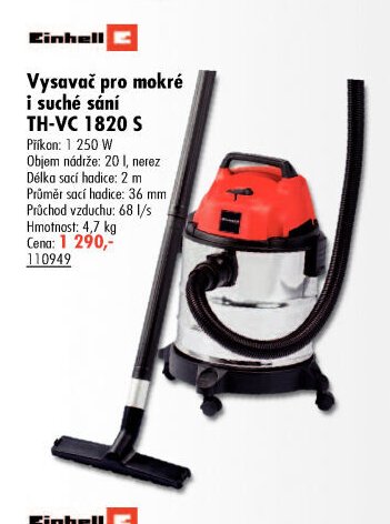 Vysavač pro mokré i suché sání TH-VC 1820 S