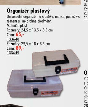 Organizér plastový