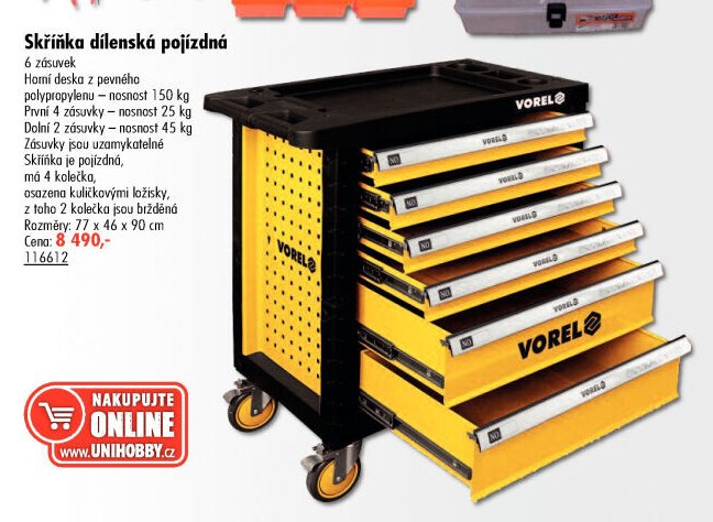 Skříňka dílenská pojízdná