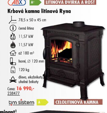 Krbová kamna litinová Ryna
