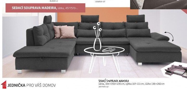 SEDACÍ SOUPRAVA MADEIRA, látka, 4577570-02