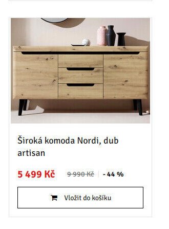 Široká komoda Nordi, dub artisan