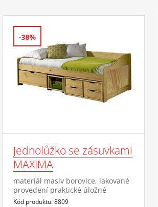 Jednolůžko se zásuvkami MAXIMA