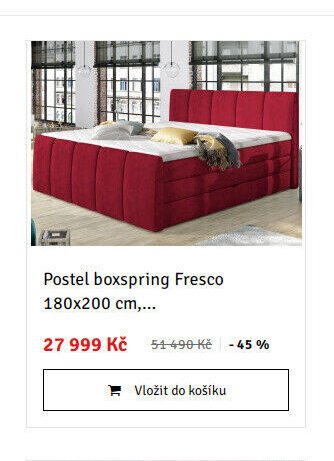 Postel boxspring Fresco 180x200 cm,...