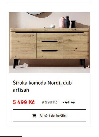 Široká komoda Nordi, dub artisan