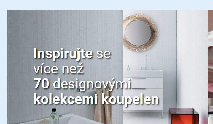 Inspirujte se více než 70 designovými kolekcemi koupelen