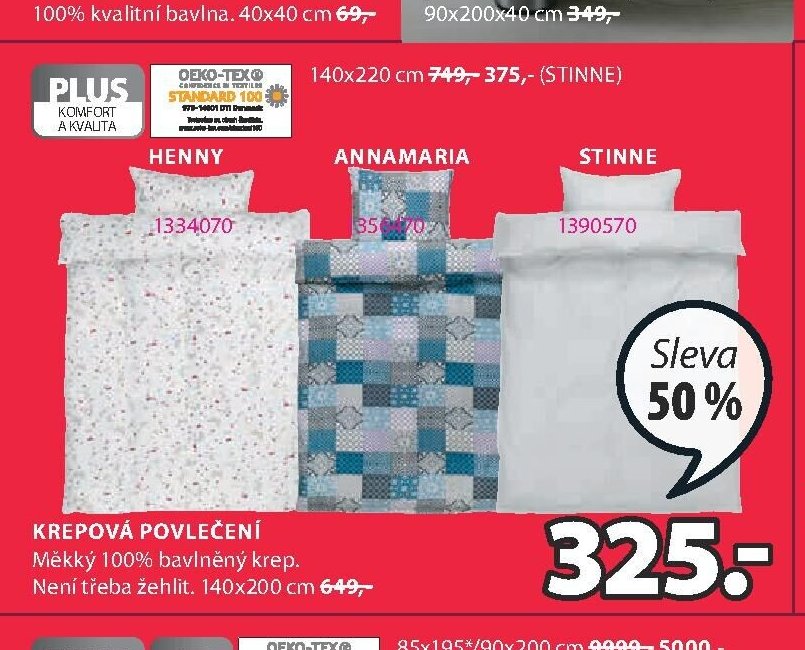 Krepová povlečení