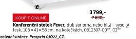 Konferenční stolek Fever, dub sonoma nebo bílá - vysoký lesk