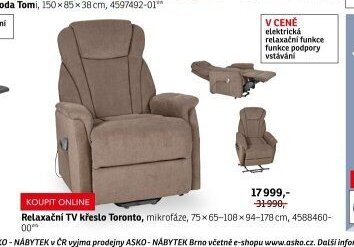 Relaxační TV křeslo Toronto