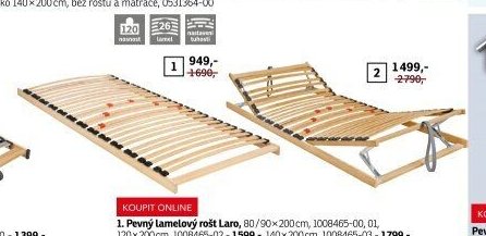 Pevný lamelový rošt Laro, 80/90×200 cm