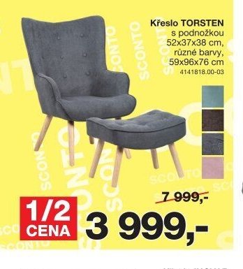 Křeslo TORSTEN s podnožkou