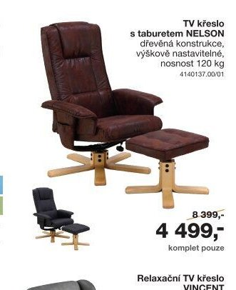 TV křeslo s taburetem NELSON