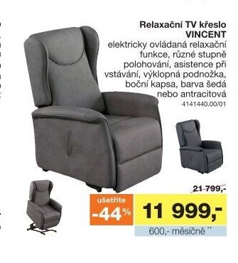 Relaxační TV křeslo VINCENT