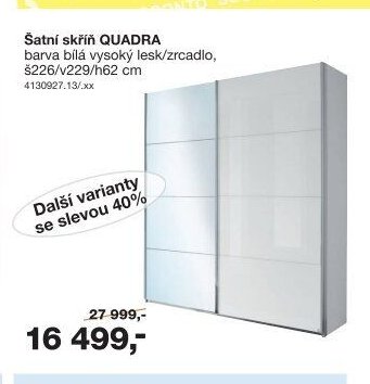 Šatní skříň QUADRA