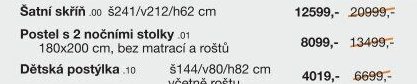Postel s 2 nočními stolky