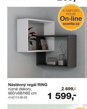 Nástěnný regál RING