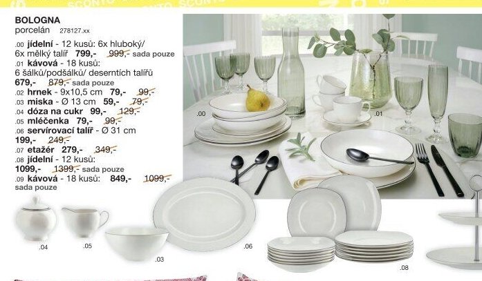 BOLOGNA porcelán