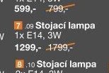 LED spotová série stojací lampa 1x E14