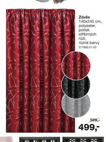 Závěs 140x245 cm, polyester, potisk