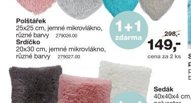 Polštářek 25x25 cm / Srdíčko 30 cm