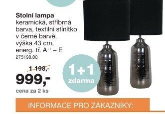 Stolní lampa keramická, výška 43 cm