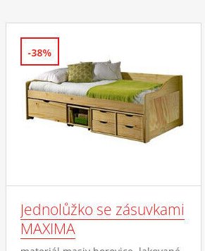 Jednolůžko se zásuvkami MAXIMA
