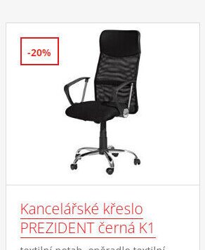 Kancelářské křeslo PREZIDENT černá K1