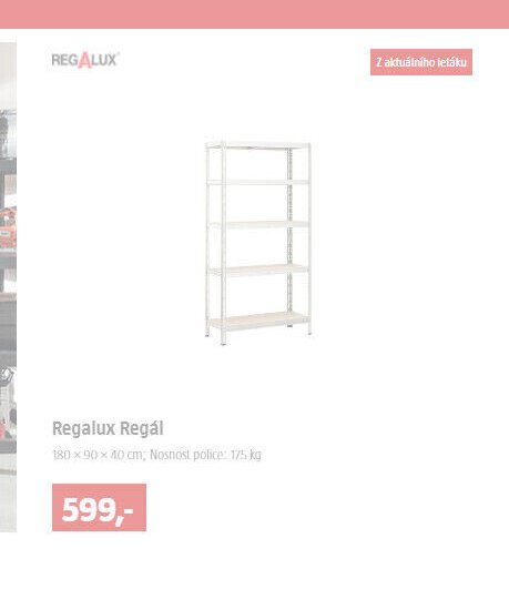 Regalux Regál 180 × 90 × 40 cm