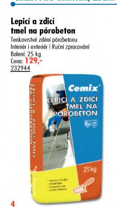 Lepicí a zdicí tmel na pórobeton