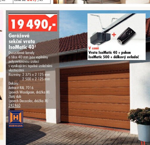 Garážová sekční vrata IsoMatic 40