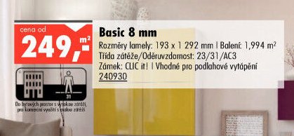 Laminátová plovoucí podlaha Basic 8 mm