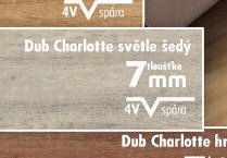 Dub Charlotte světle šedý 7 mm